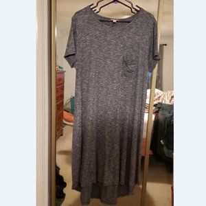 LulaRoe Carly Swing Dress Heathered Blue/gray XL